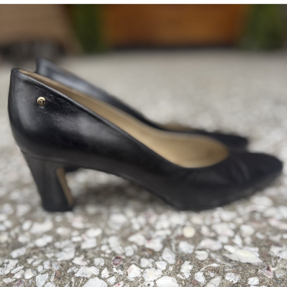 Vintage Etienne Aigner Black Leather Pumps Made In Spain Size 9